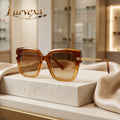 Lurvexa™ Oversized Amber Gradient Square Sunglasses