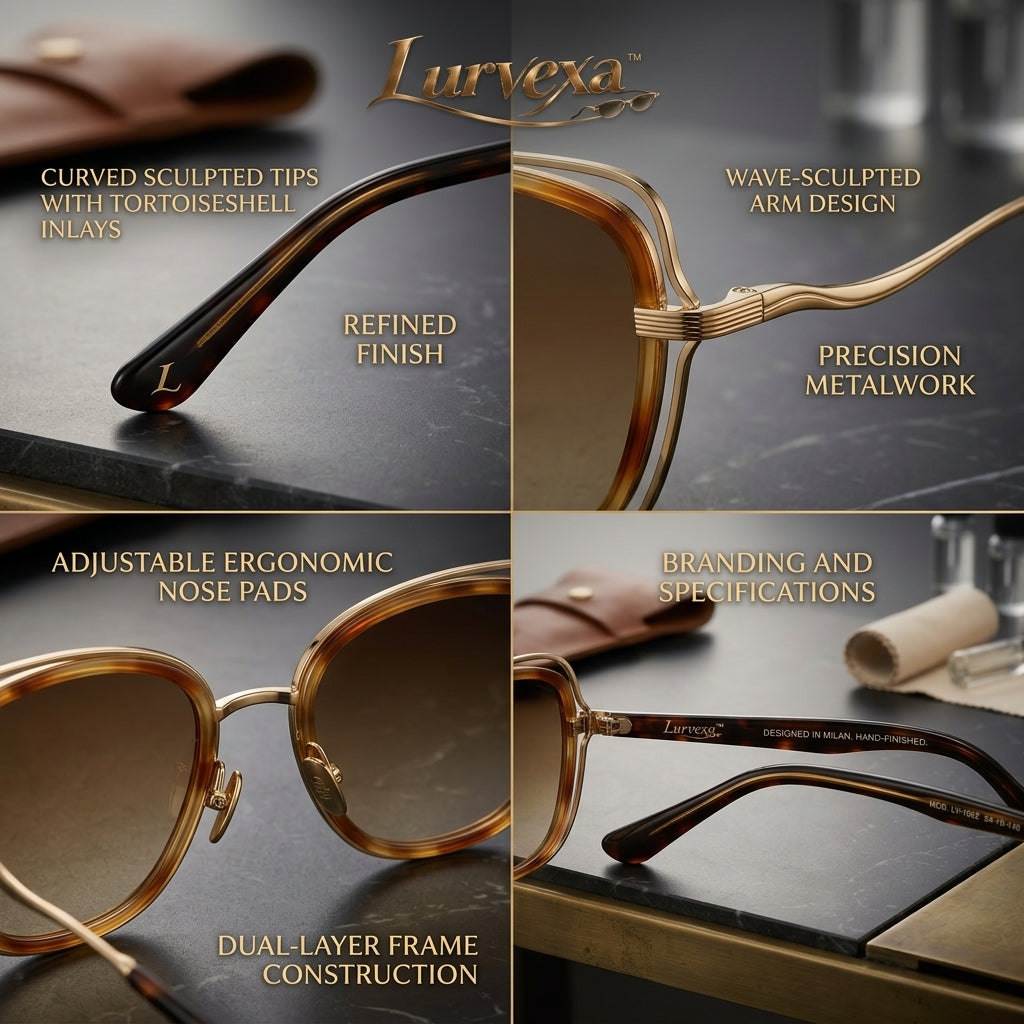 Lurvexa™ Oversized Butterfly Sunglasses for Women – Luxury Cut-Out Metal &amp; Tortoise Frame, UV400 Gradient Lenses
