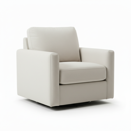 Lurvexa Cozy Barrel Accent Chair, Modern Upholstered Swivel Living Room Chair